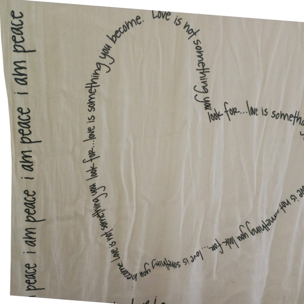 Peace Love World Alina Villasante White Viscose Peace Heart Graphic Scarf Wrap - Picture 3 of 9